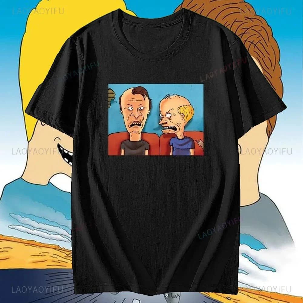 Beavis Butthead-T-shirt à manches courtes en coton pour hommes et femmes, T-shirt drôle, Cool, Haute