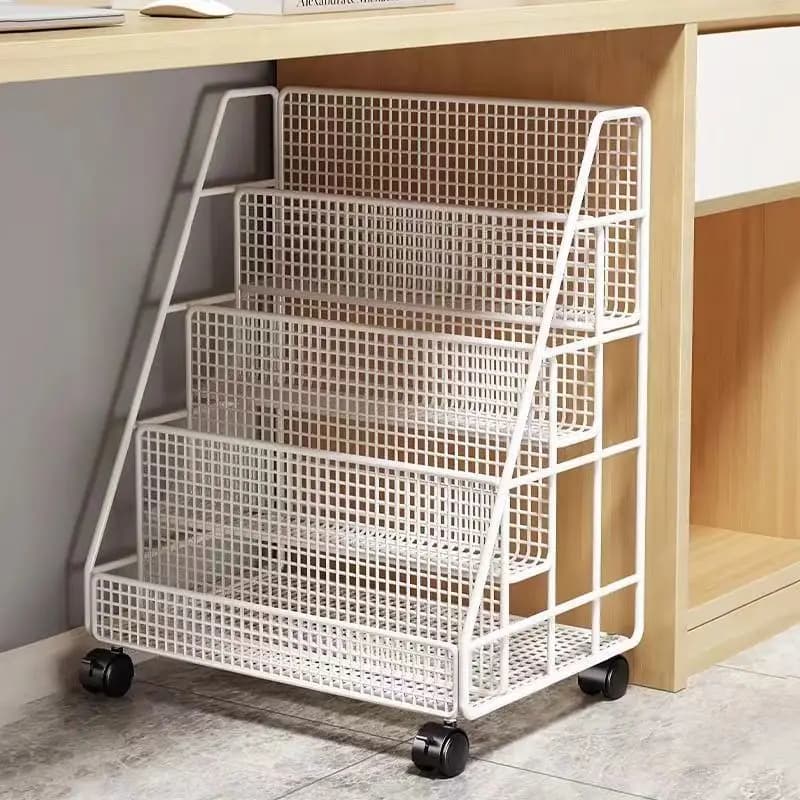 Bibliothèque Mobile pour enfants, support de rangement pour livres d'images, sous la table, roue uni