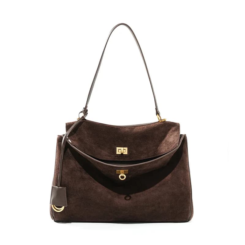 Sac à main en daim pour femmes, sac à bandoulière de grande capacité, fourre-tout simple, sac à main