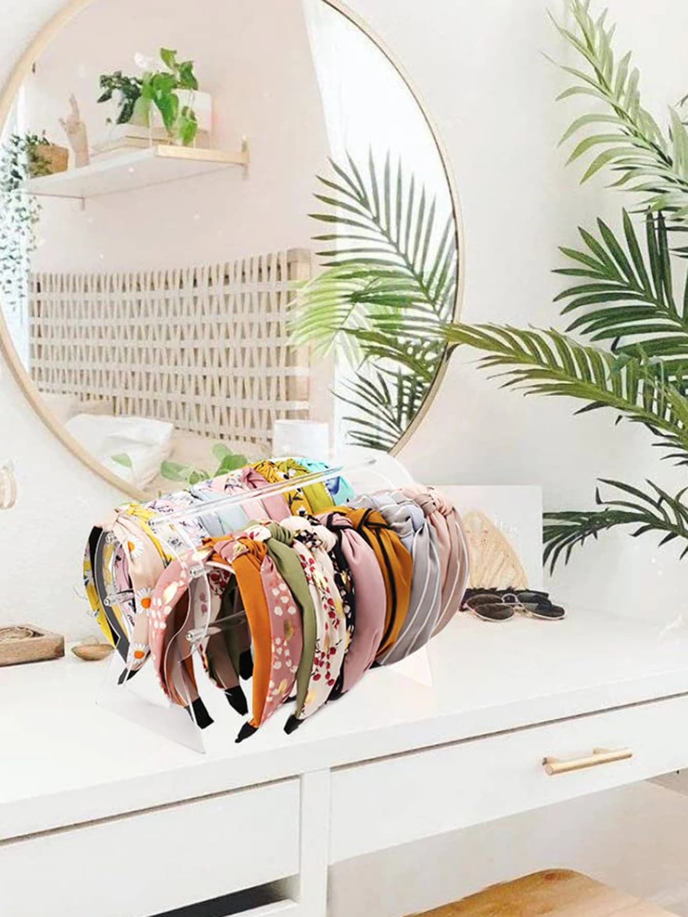 Support de rangement pour cerceau de cheveux creux en acrylique Transparent, boîte d'équipement de r