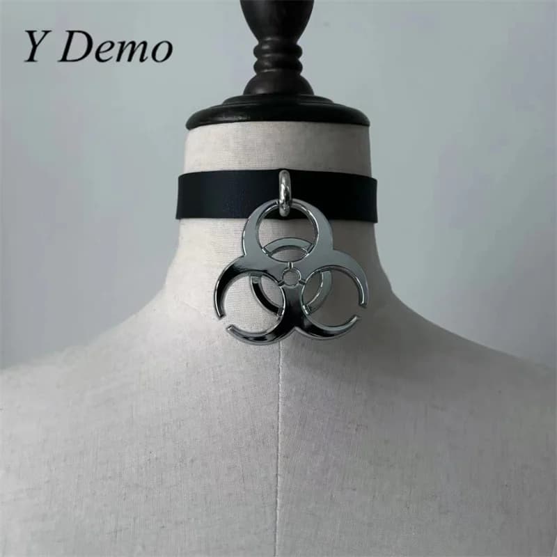 Y Demo Punk pendentif déchets médicaux en cuir Pu réglable tour de cou Rock collier décontracté