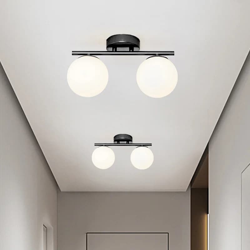 Lampe murale LED G9/E27, plafonnier en verre blanc laiteux, lumière dorée et noire pour couloir et p