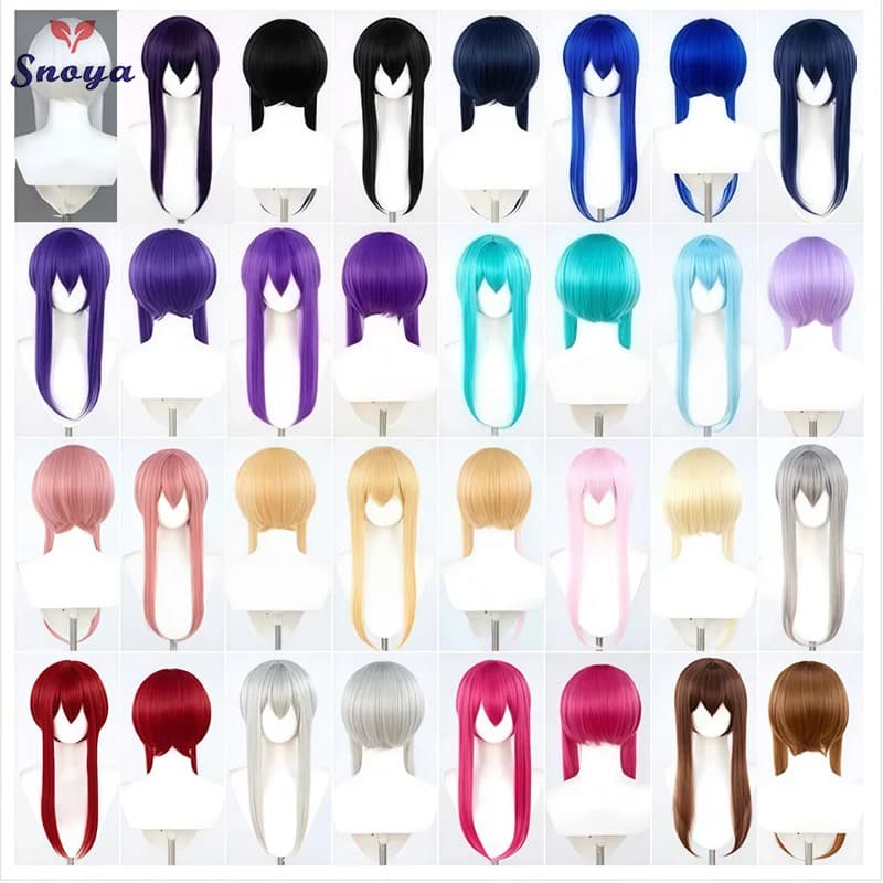 Snoya 60 cm synthétique multicolore longues favoris style courte cosplay perruque fibre résistante à