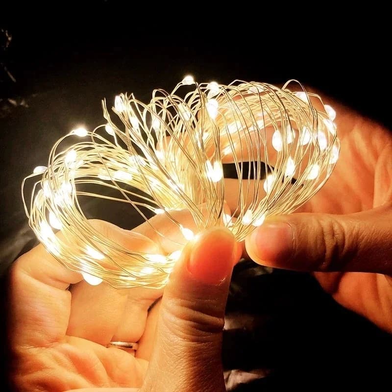 Fil de cuivre USB LED guirlandes lumineuses guirlande fée chaîne lumière pour vacances noël fête de 