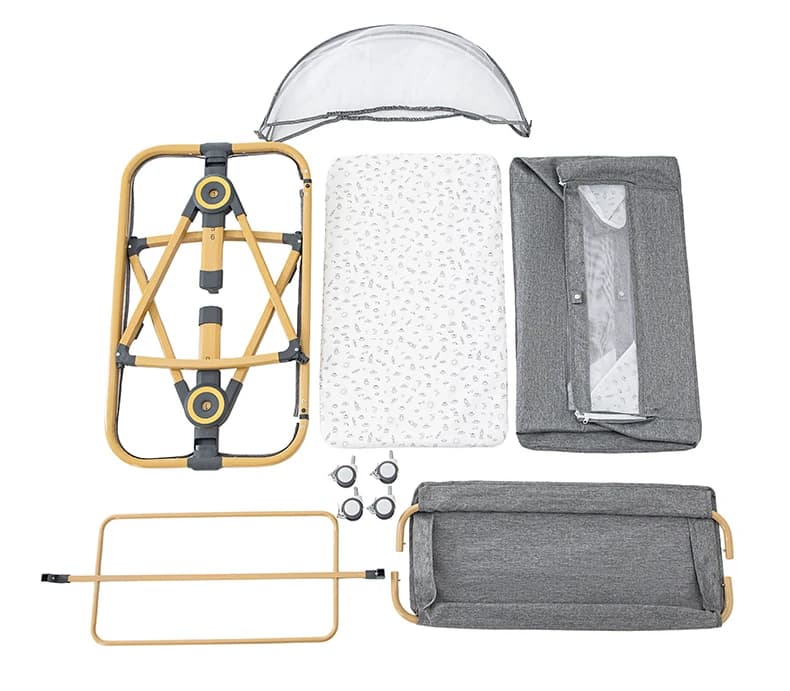 Lit bébé 3 en 1 portable, pliable, hauteur réglable, roues rotatives, berceau vibrant pour nouveau-n