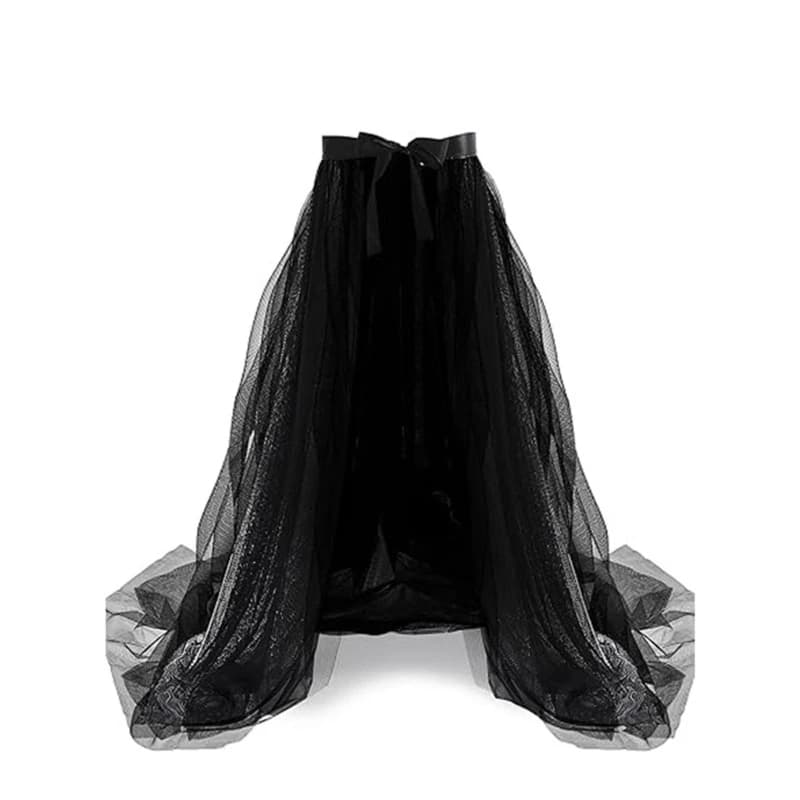 Jupe Maxi en Tulle pour femmes, jupe mariage détachable avec traîne, superposition longue, robe bal,