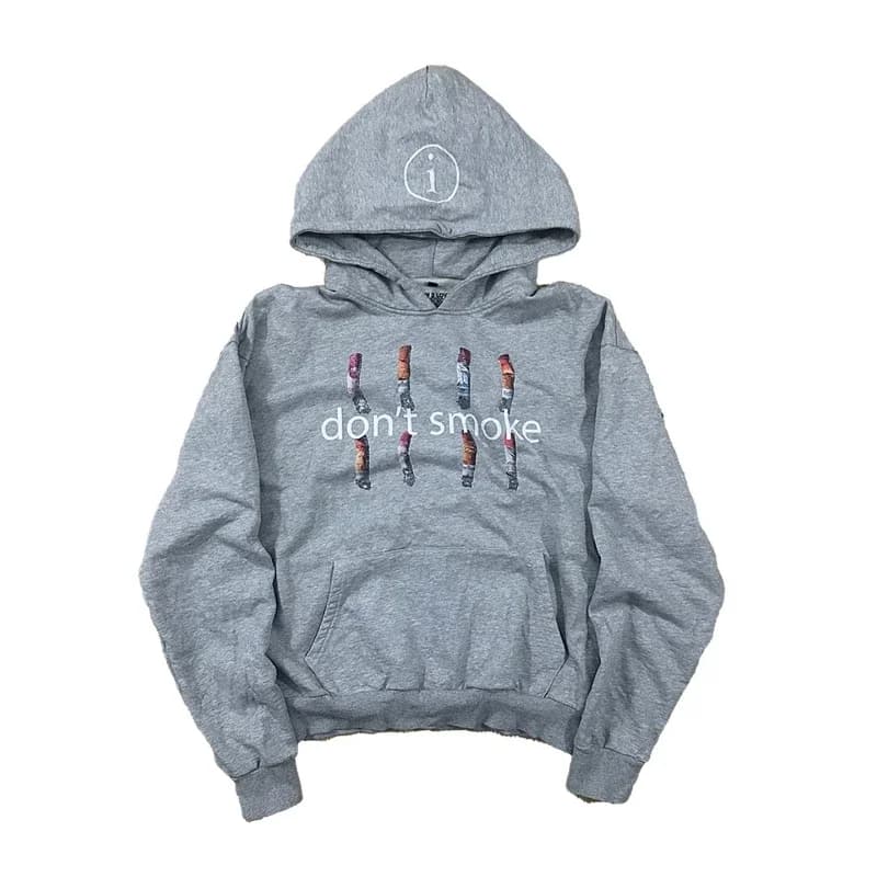 Y2K – sweat à capuche de sport gris pour hommes et femmes, pull rétro imprimé fumée, nouvelle mode V
