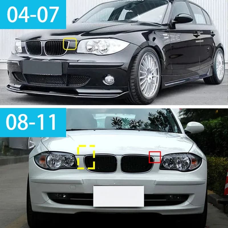 Pour BMW série 1 E81 E87 2004-2011 noir brillant grilles couverture voiture pare-chocs avant amant F