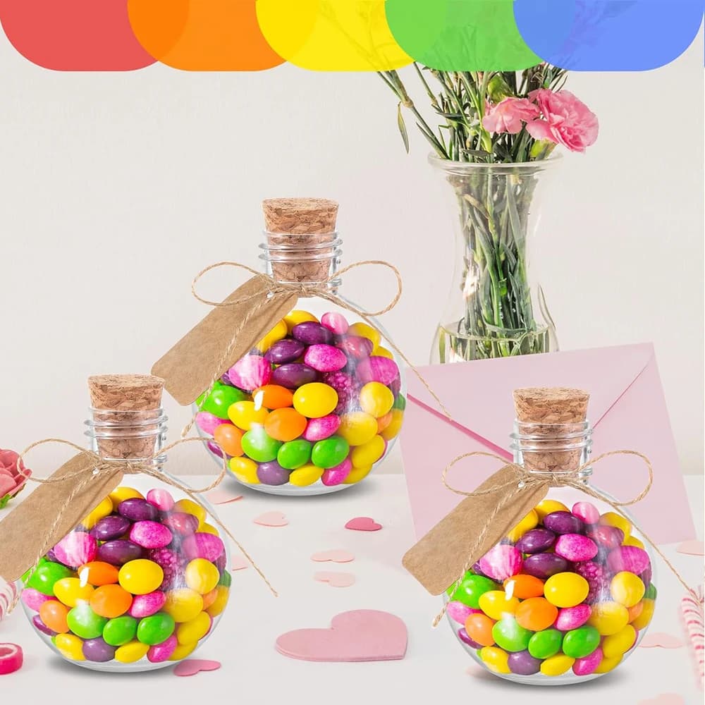 Bouteilles sphériques en plastique pour potions, bouteilles rondes en forme de boule, 3,4 oz, boutei
