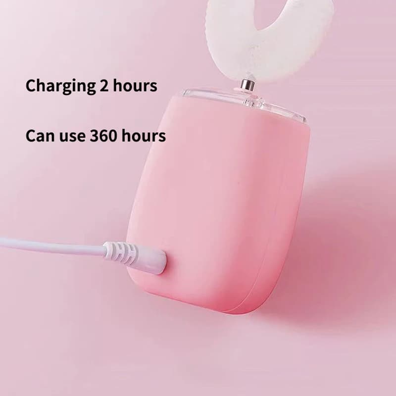 360 °   Brosse à dents sonique électrique automatique en forme de U, Rechargeable pour adultes et en