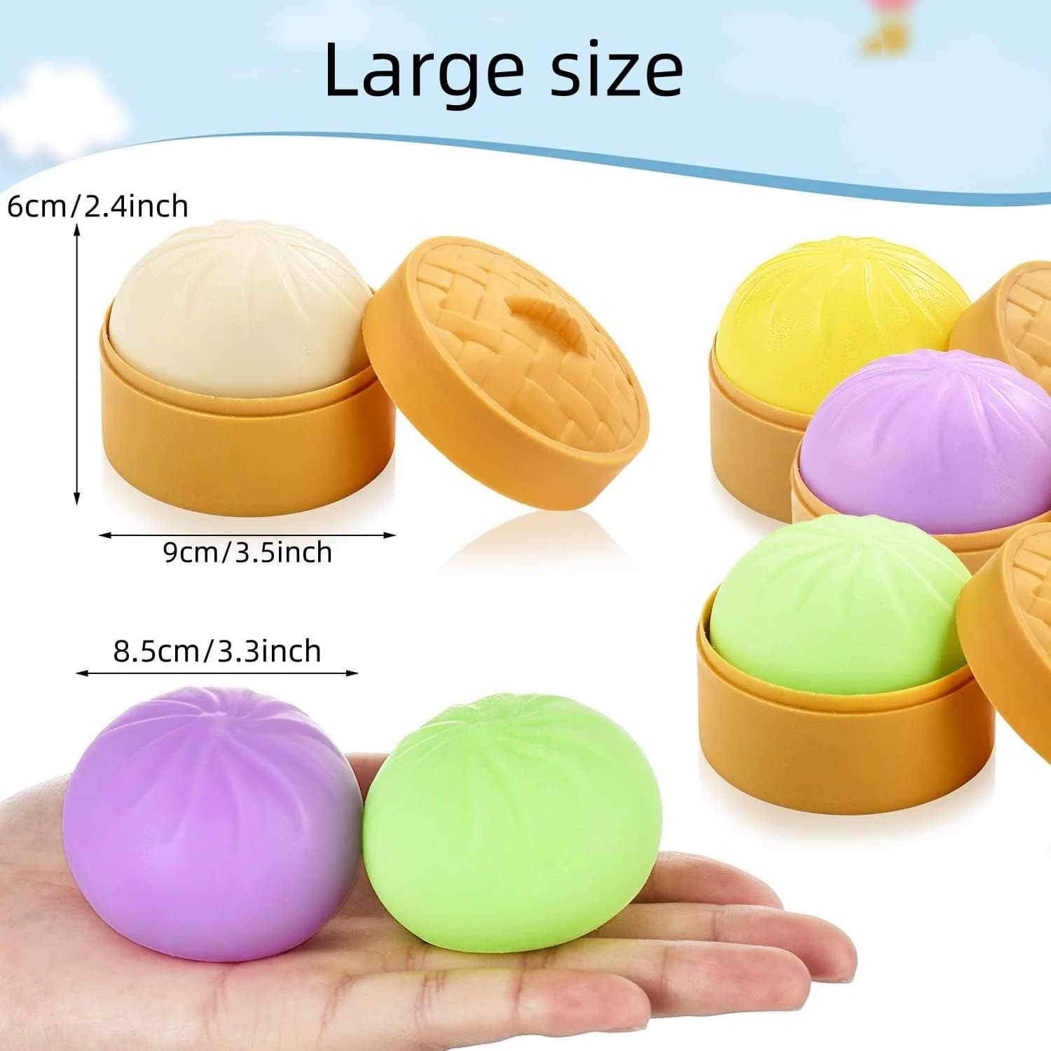 Boulettes colorées, balles anti-Stress, jouets sensoriels, Simulation de nourriture, chignon avec cu