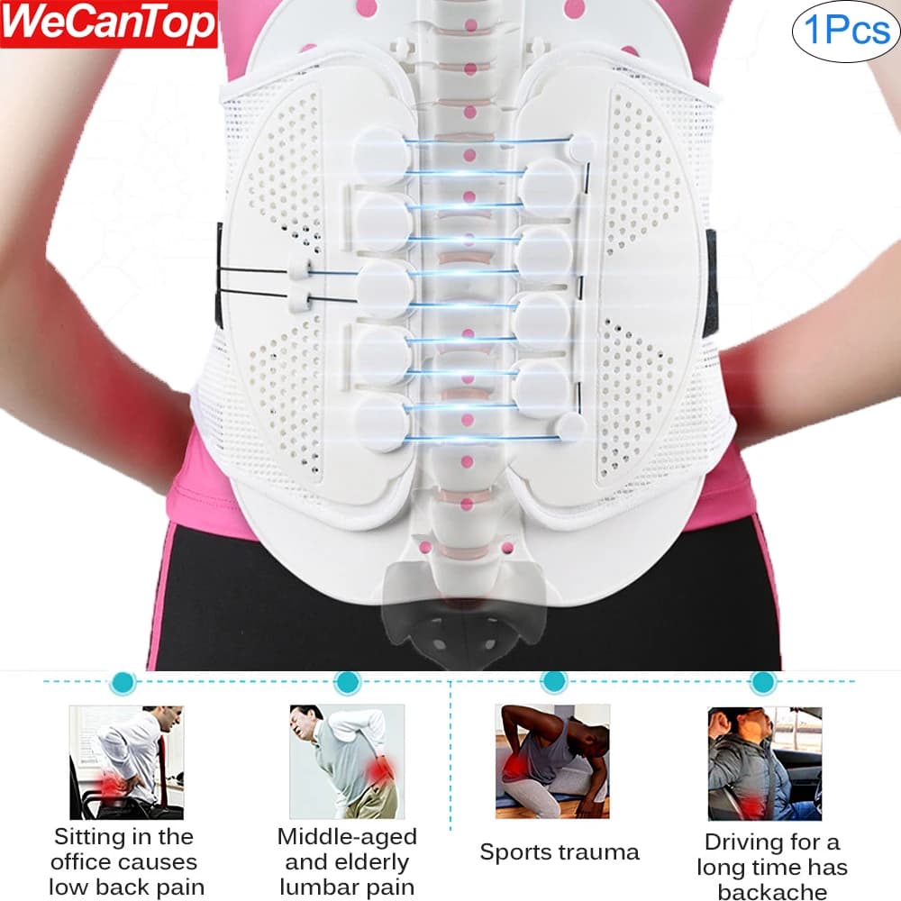 Ceinture de soutien lombaire avec système de poulie, attelle pour le bas du dos, ceinture dorsale po