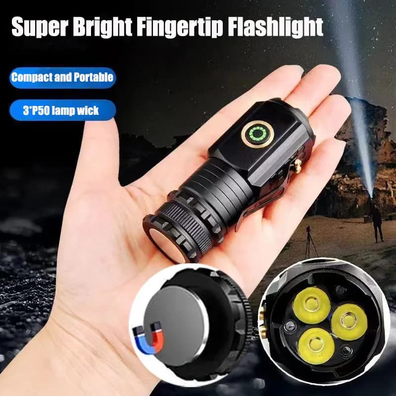 Mini lampe de poche LED Portable, torche puissante du bout des doigts, étanche, pour randonnée, Camp