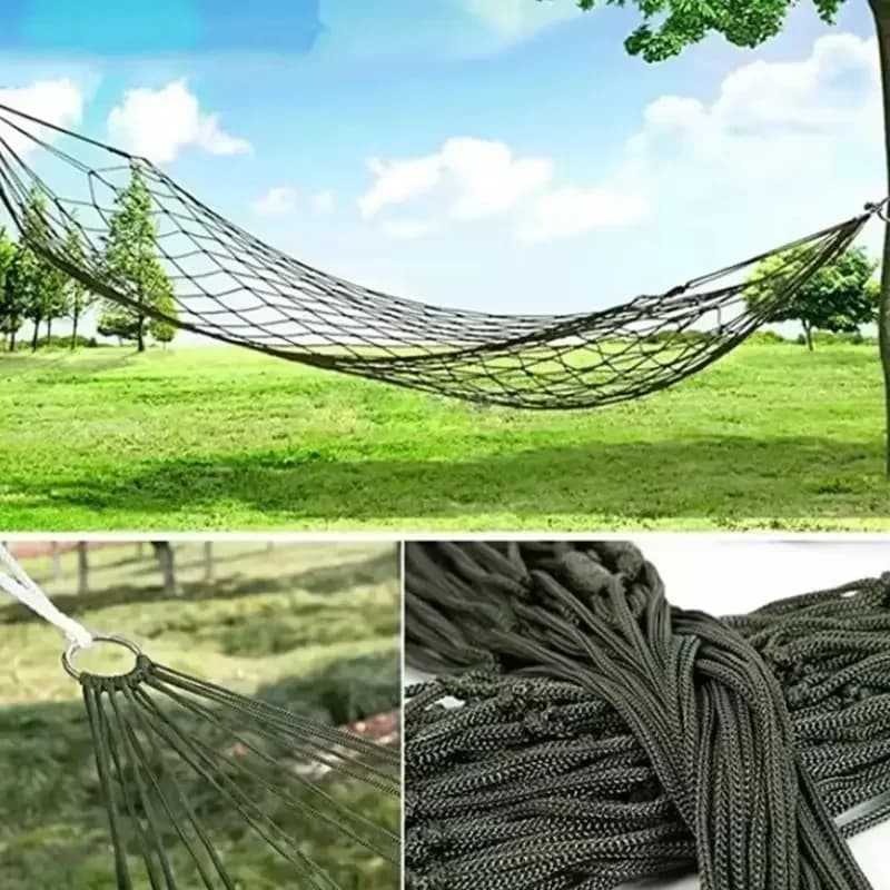 Hamac Portable en corde de Nylon épaisse pour jardin et extérieur, hamac en maille d'intérieur, chai
