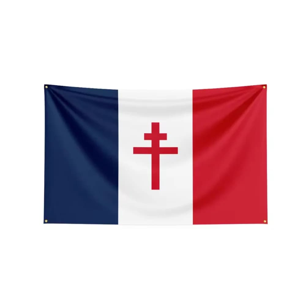 Drapeau de France gratuit 1940-1944 2x3 pieds 3x5 pieds, bannière historique de drapeau de résistanc