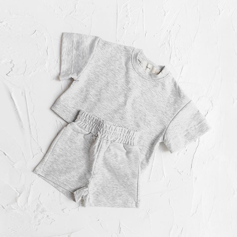 Ensemble de vêtements d'été pour bébés garçons, tenue à manches courtes, couleur unie, 2 pièces