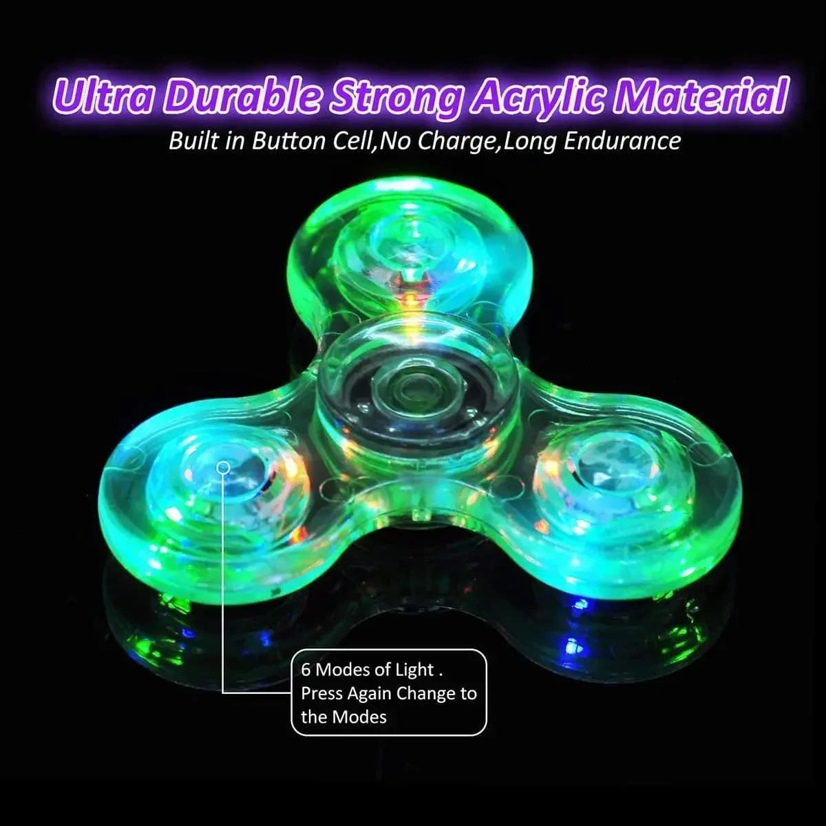 Fidget Spinner Lumineux LED pour le Soulagement du Stress, Jouets Anti-Stress, Fidget Spinner à Main