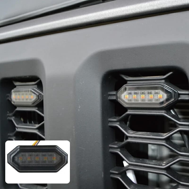 Feux de calandre avant à LED, lumière ambre blanche, lampes de calandre externes pour Suzuki Jimny, 