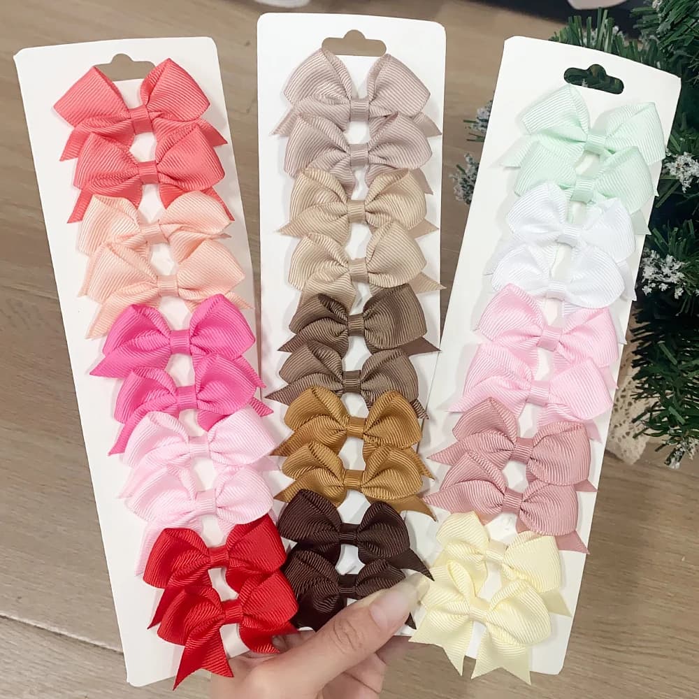 Pinces à cheveux avec nœud papillon en ruban solide pour bébés filles, nœuds faits à la main, épingl