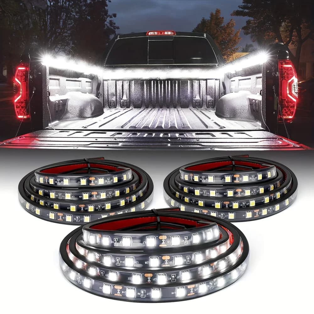 Bande lumineuse LED blanche 2 en 1 3 en 1, 150cm, avec interrupteur marche/arrêt, fusible à lame pou