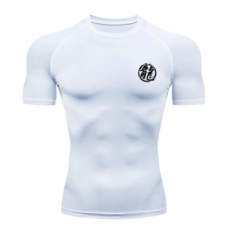 Chemise de compression à imprimé Dragon Rick pour hommes, maillots de base athlétiques, t-shirts à s
