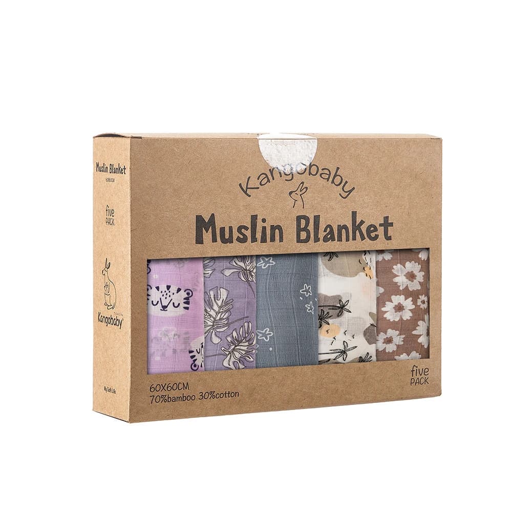 Kangobaby # Ma vie douce #   Nouveau 5 pièces Pack multi-fonctionnel bambou coton nouveau-né moussel