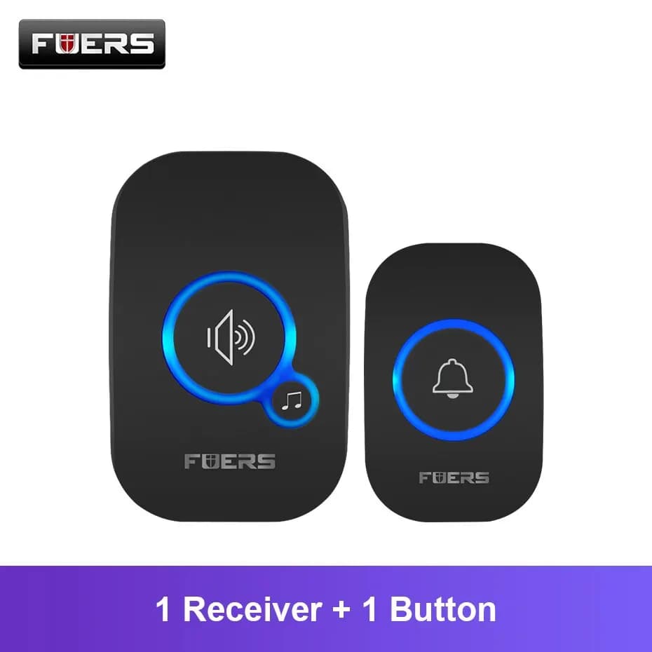 Fuers-Sonnette de porte sans fil étanche, alarme intelligente avec batterie pour PRHotel, 32 chanson