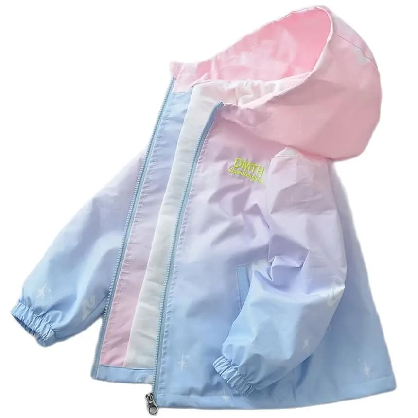 Veste de mode coréenne pour filles et adolescentes, manteau à capuche dégradé décontracté pour garço