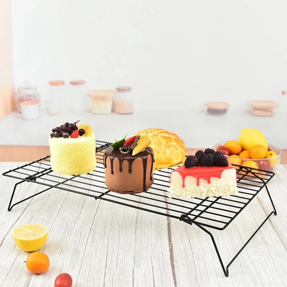 Grille métallique antiadhésive, plateau de cuisson, support de refroidissement de gâteaux, four en a