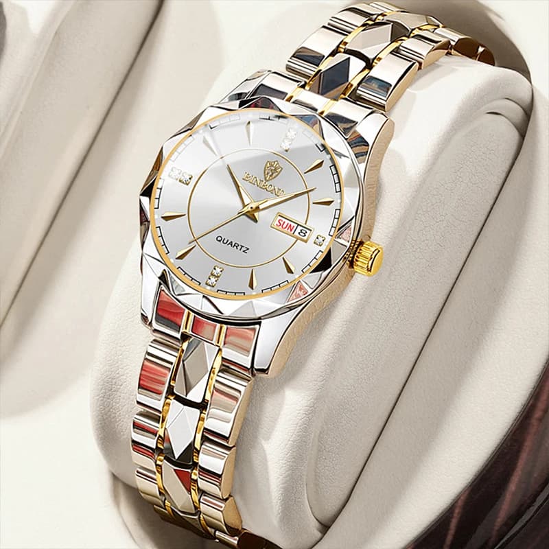 BINBONG femmes montres de luxe mode dames montre à Quartz étanche lumineux Date en acier inoxydable 