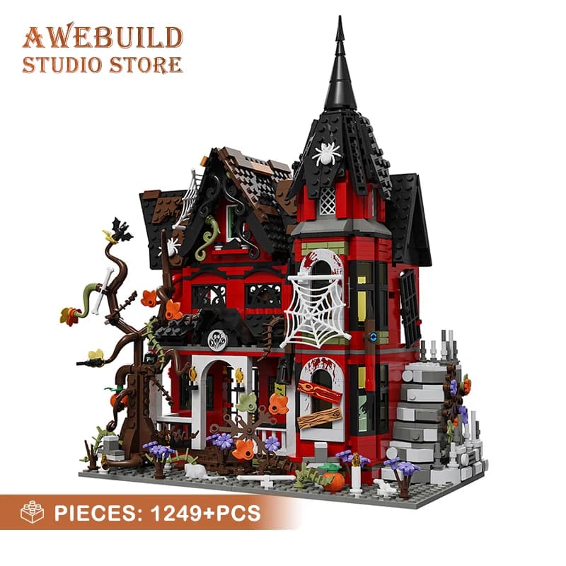 1249 pièces Briques de construction Maison Hantée Modèle 3D Horreur Vampire Ensemble MOC Blocs d'arc