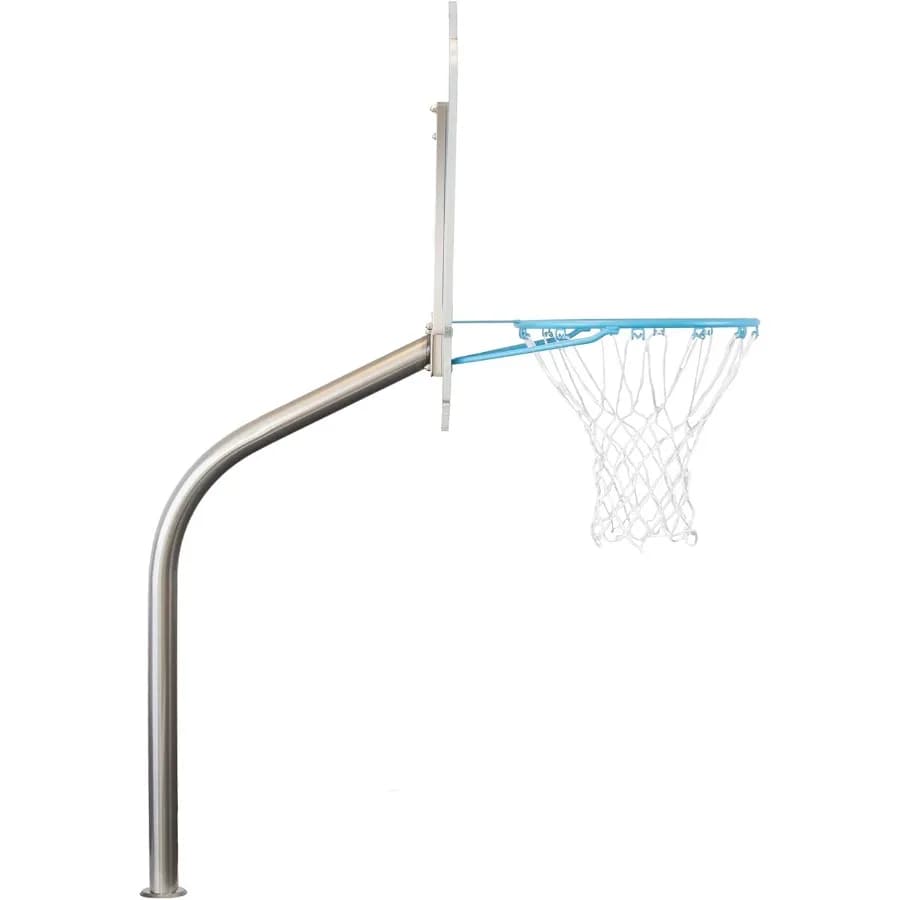 Cerceau de basket-ball au bord de piscine Clear Hoop Jr. monté sur le pont avec ballon, ancre en lai