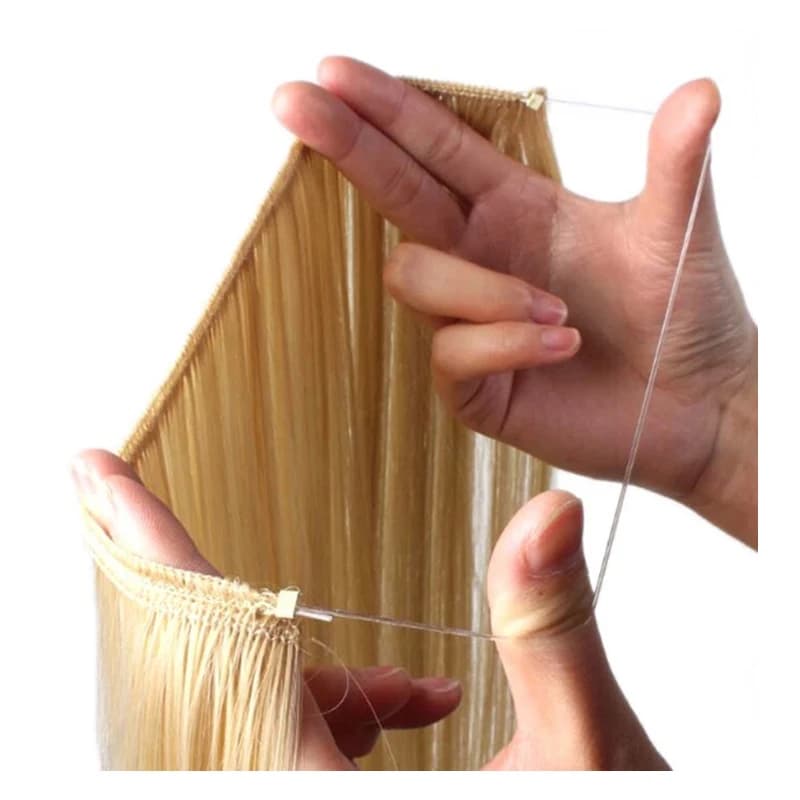 Extensions capillaires synthétiques invisibles de 24 pouces, sans Clip, avec ligne secrète, cheveux 