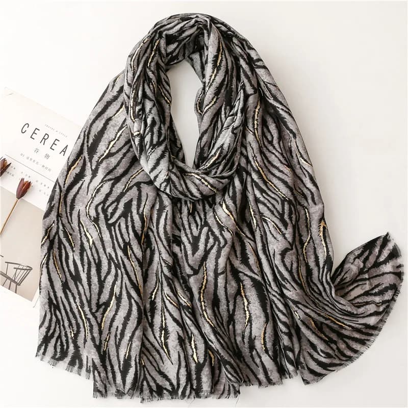 Mode femmes zèbre-rayure florale Viscose châle écharpe imprimé doux dame haute qualité Pashmina étol