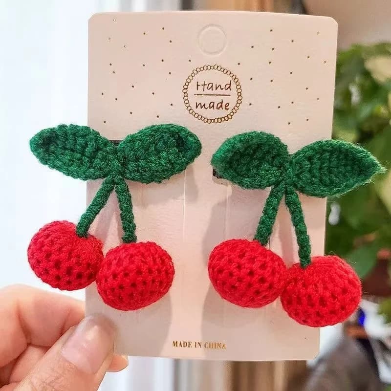 Pince à cheveux rouge populaire pour bébés filles, épingle à cheveux mignonne avec cordon latéral, v