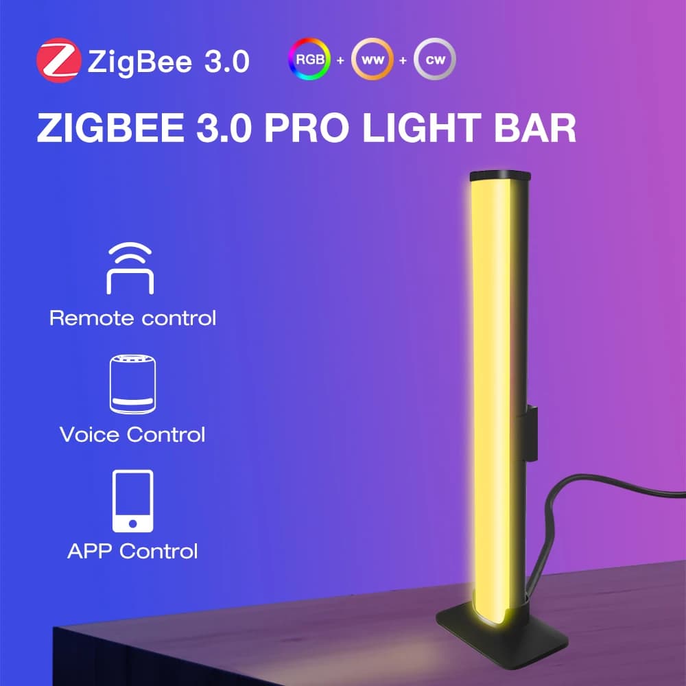 Barre de lampe LED USB Zigbee 3.0 RGB + CCT, 5V, RGBCW, lumière variable, application Tuya Smart Lif