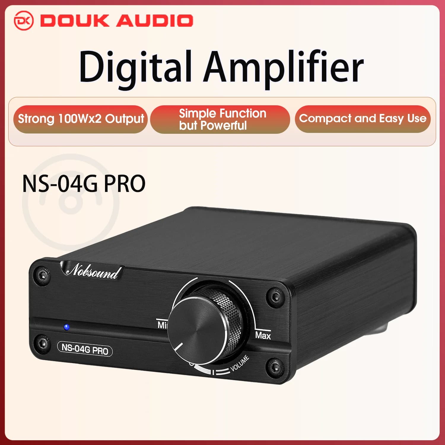 Douk Audio NS-04G PRO HiFi 2.0 Canal Mini Classe D TPA3116 Amplificateur Numérique Stéréo Audio Amp 