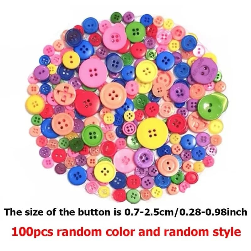 Boutons en résine mélangée colorés, 100 pièces, fournitures de couture faites à la main pour la mais
