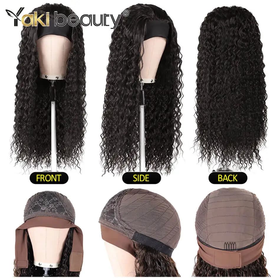Perruques synthétiques longues et crépues bouclées, 28 pouces, bandeau de glace pour femmes noires, 