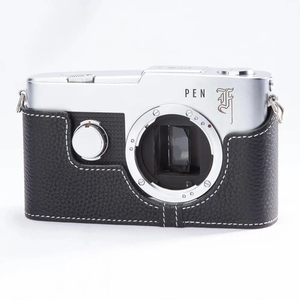 Sac pour appareil photo en cuir pour OLYMPUS PEN-F, étui fait à la main en cuir véritable, demi-étui
