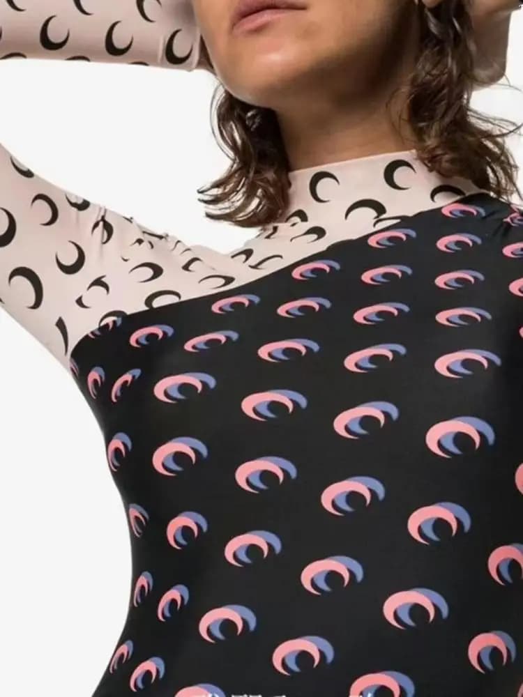 Chemise à manches longues pour femmes, imprimé lune, Protection Uv, coupe cintrée, t-shirt superposé