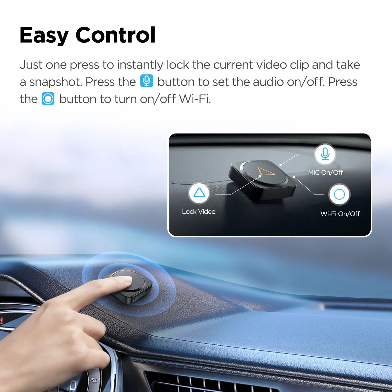 VIOFO – télécommande Bluetooth sans fil BTR200 améliorée, avec fonction de verrouillage des événemen