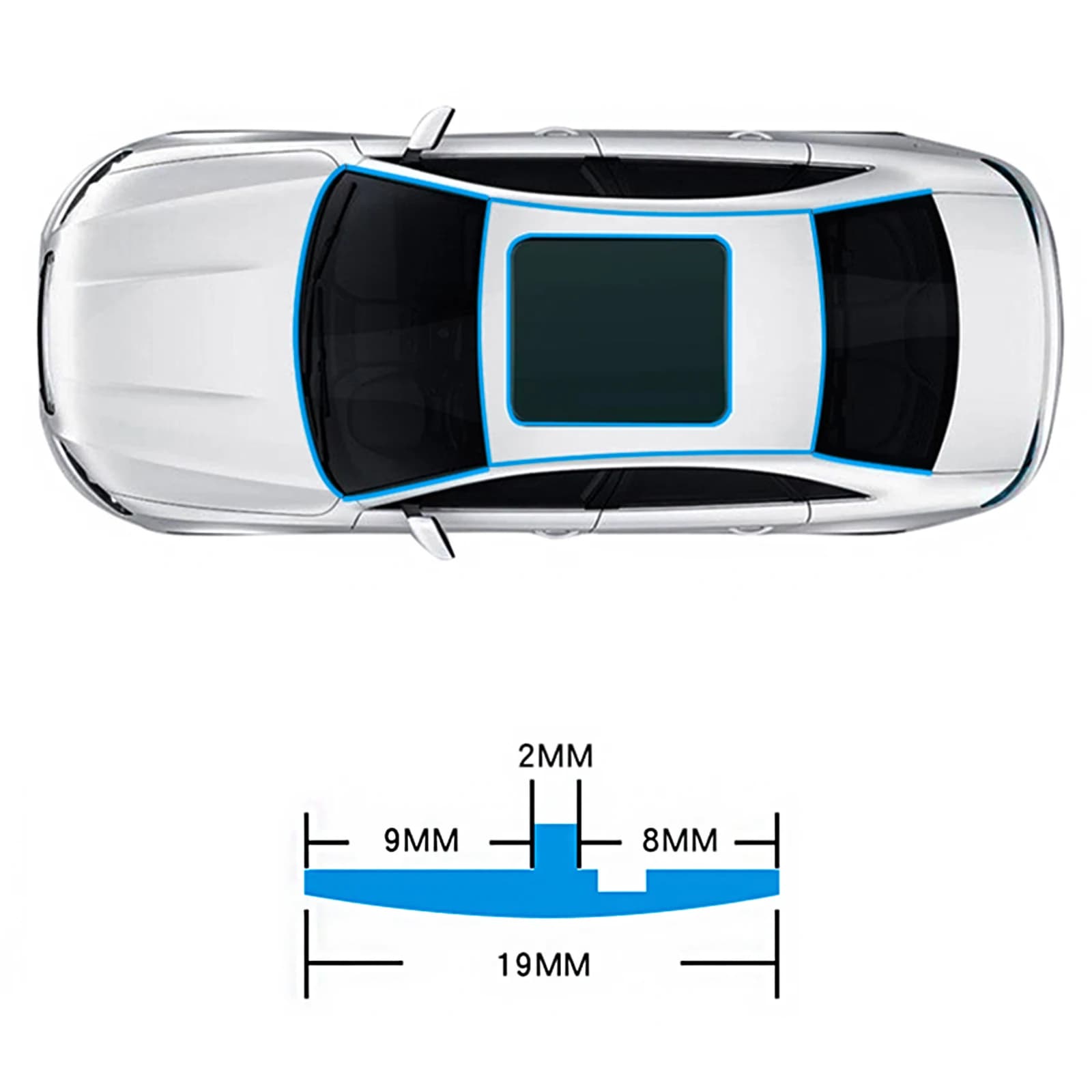 Bande autocollante universelle en caoutchouc pour voiture, 4m, étanche à l'eau et à la poussière, po