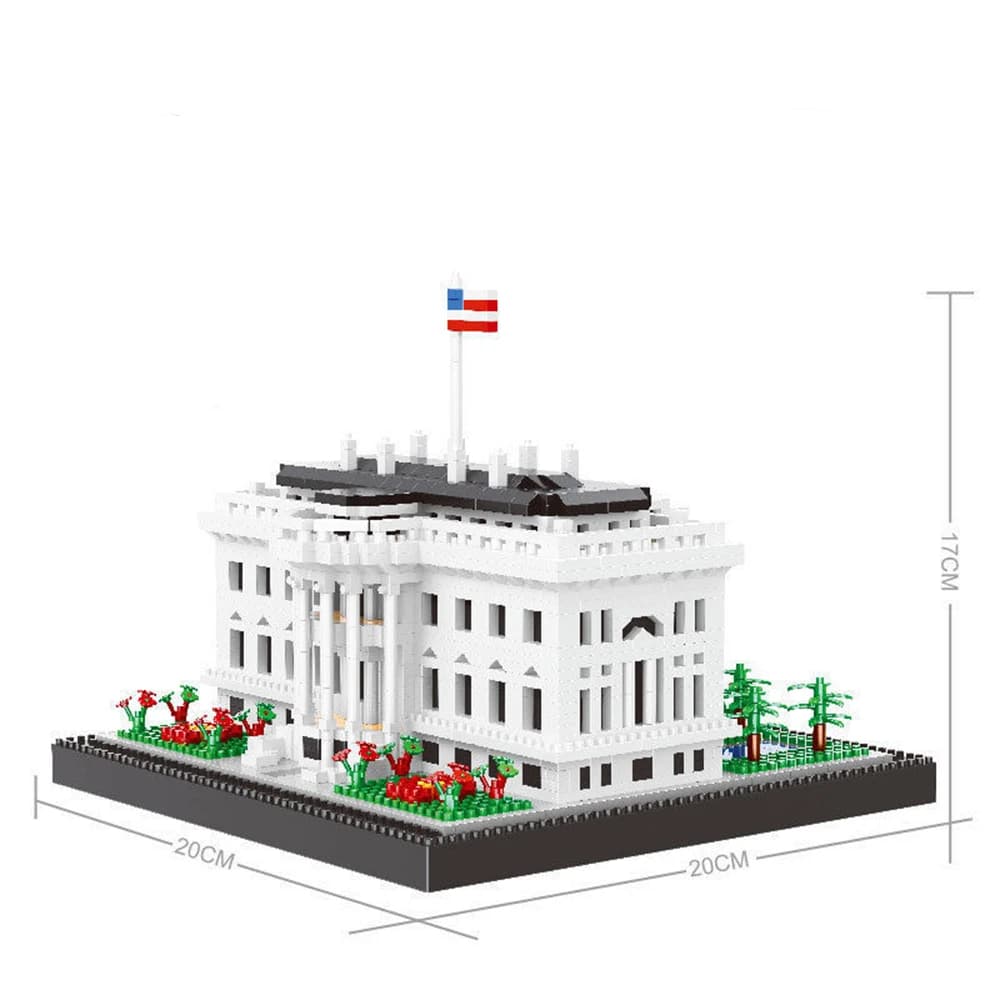 Ensemble de jouets micro mini blocs de construction de maison blanche présidentielle : pièce décorat