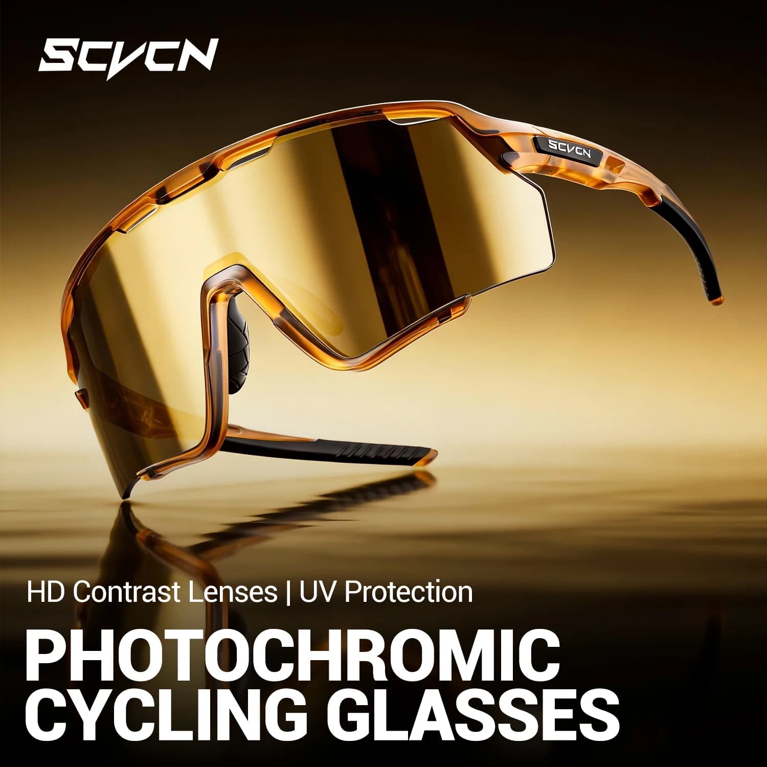 Lunettes de soleil photochromiques SCVCN pour hommes et femmes, lunettes de sport pour le vélo de mo