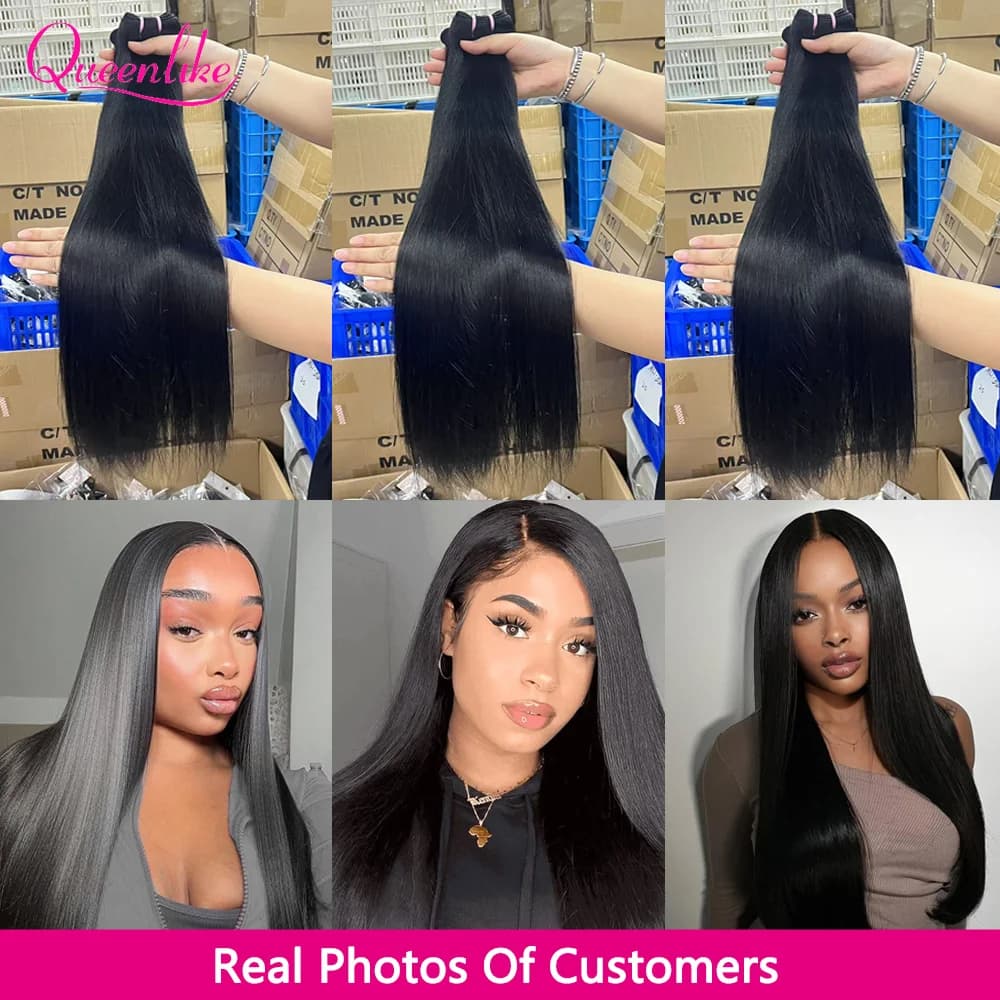 Mèches vietnamiennes lisses à Double tirage 15A, 24 pouces, 100% vrais cheveux humains, lots de 1/3