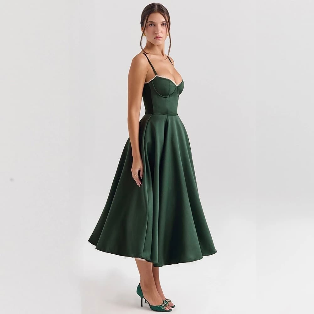 Suninheart été robes de soirée d'invité de mariage femmes vert imprimé fleuri robe Sexy haute fente 