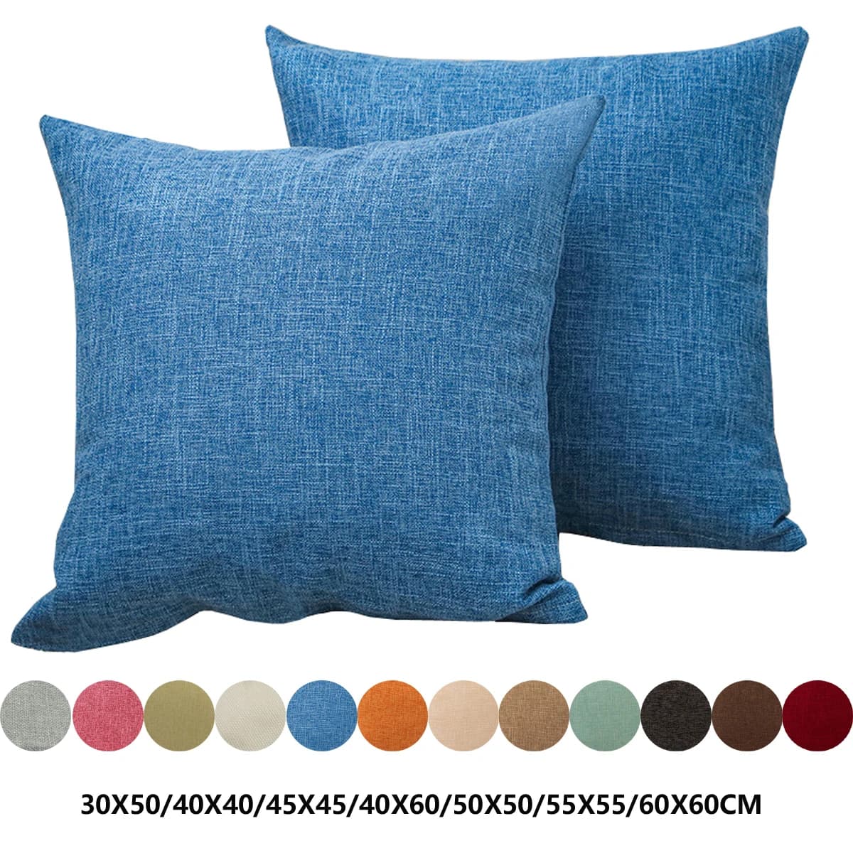 Housse de coussin de canapé solide 30X50/40X4045X45/40X60/50X50/55X55/60X60, housse de coussin confo