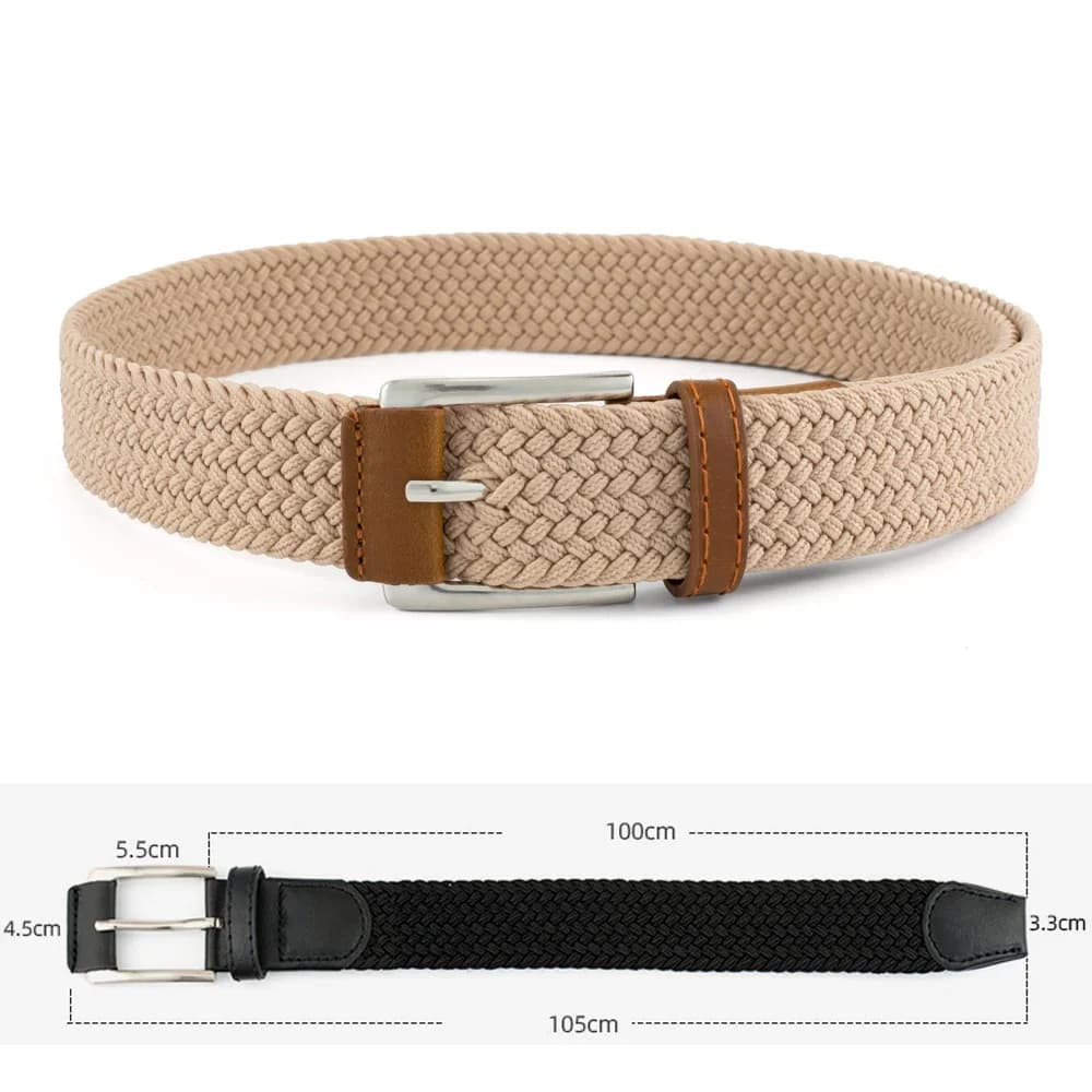 Ceinture à boucle ardillon en alliage tissé et respirant pour hommes et femmes, jean décontracté de 