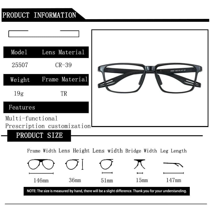 Lunettes de sport Anti-collision pour hommes, monture légère, pour myopie, Prescription photochromiq